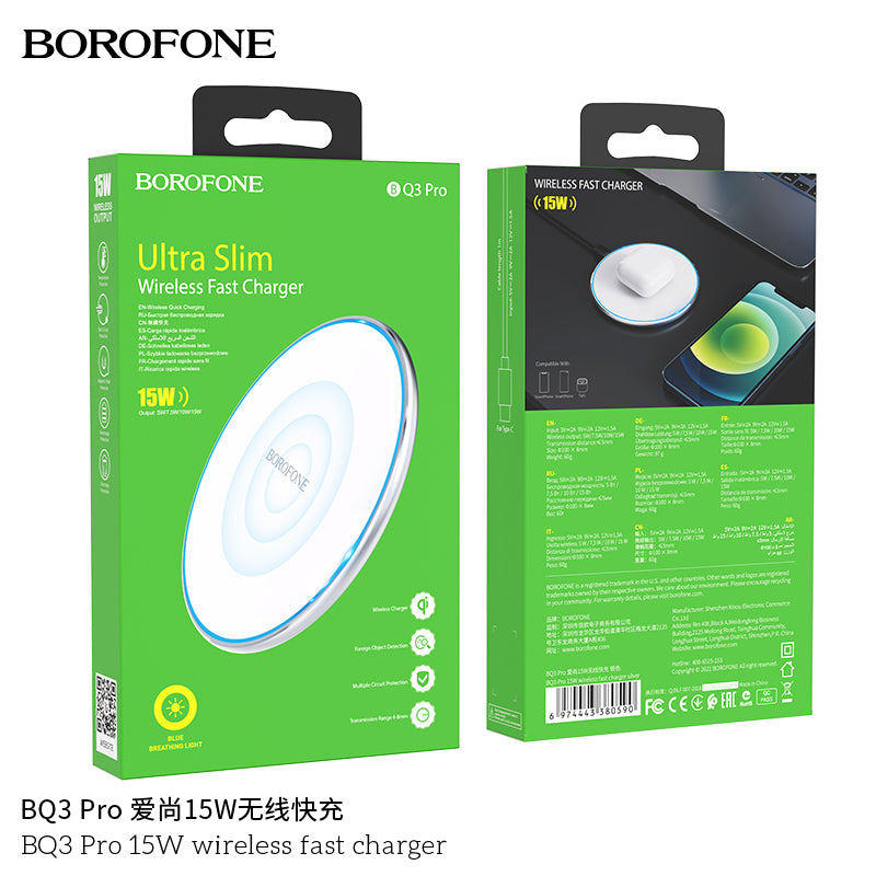 Borofone BQ3 Pro 15W Wireless Fast Charger