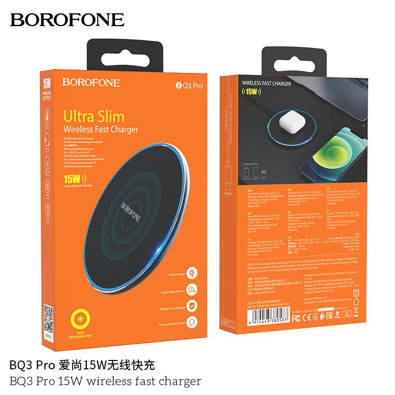 Borofone BQ3 Pro 15W Wireless Fast Charger