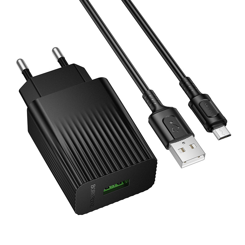 BAS72A Source Single Port QC3.0 Charger Set (Micro/EU)