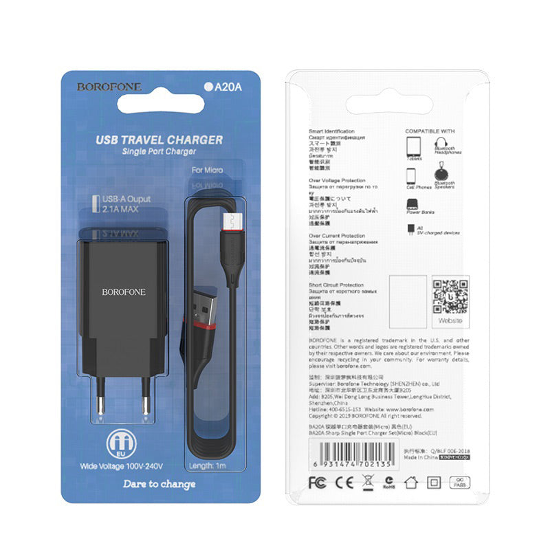 BA20a Sharp Single USB Port Wall Charger (EU)